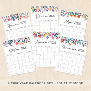 kalender 2028 att skriva ut