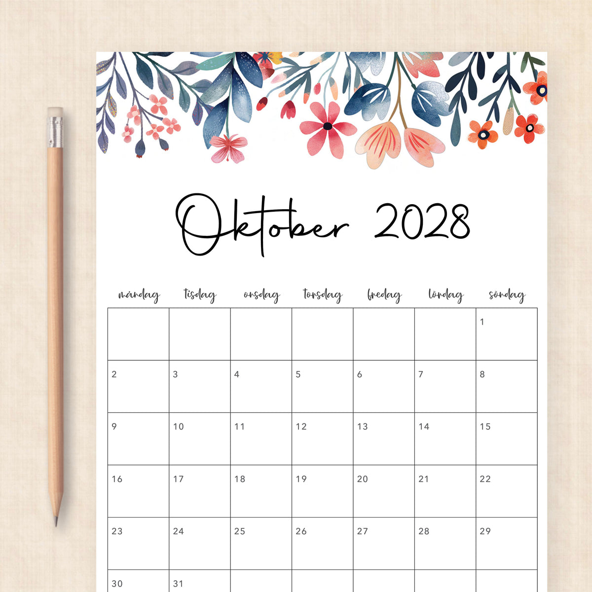 kalender 2028 att skriva ut