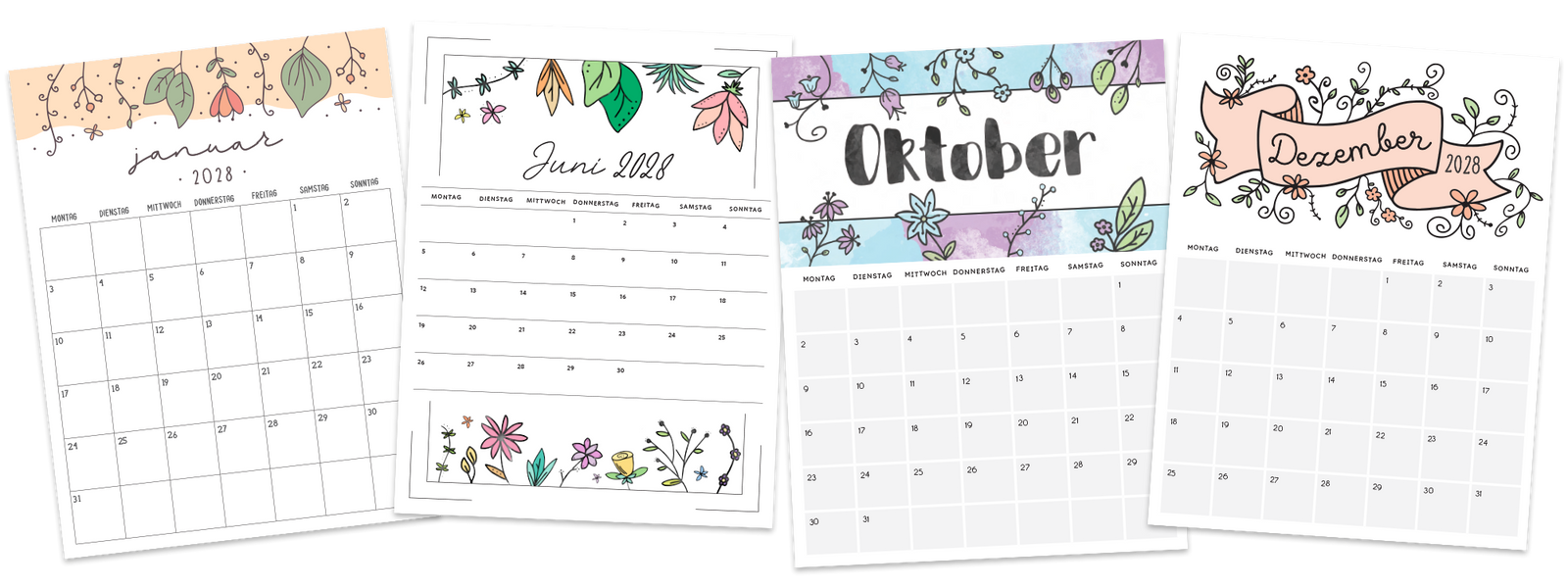 Kalender 2028 zum Ausdrucken