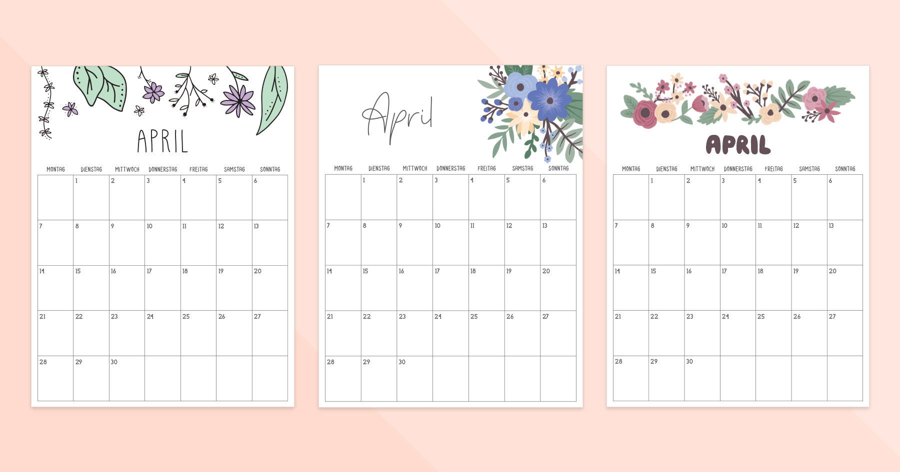 kalender april zum ausdrucken