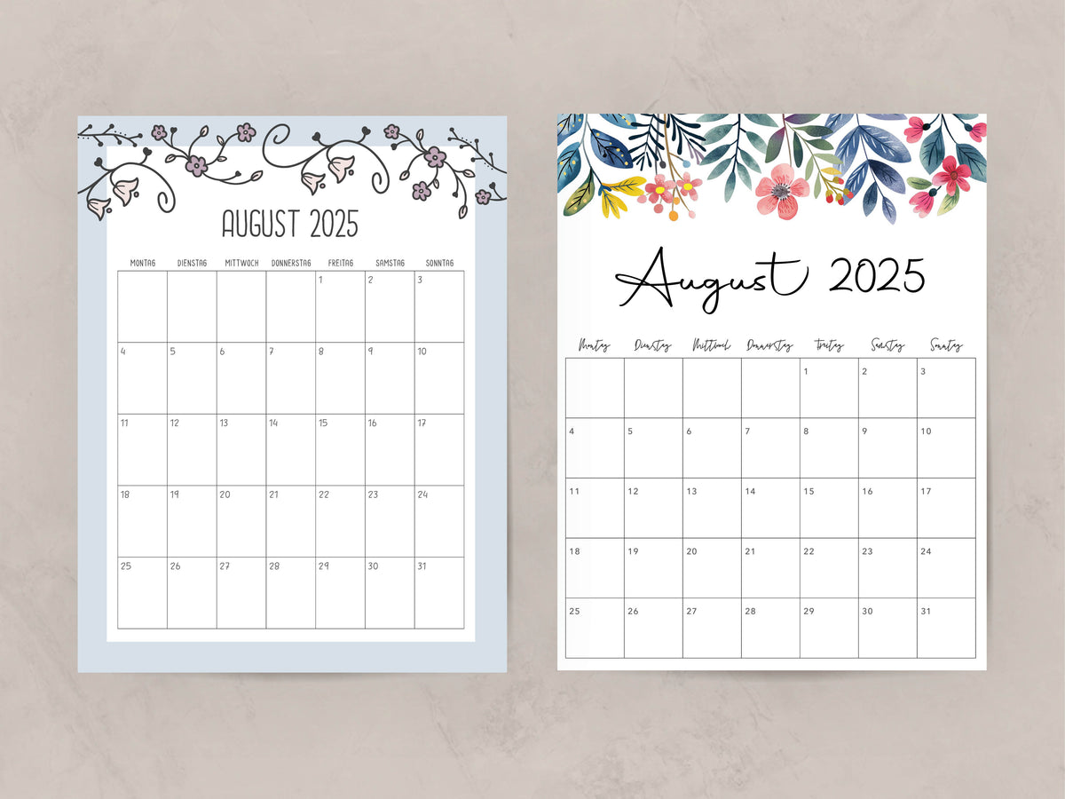 Kalender August 2025