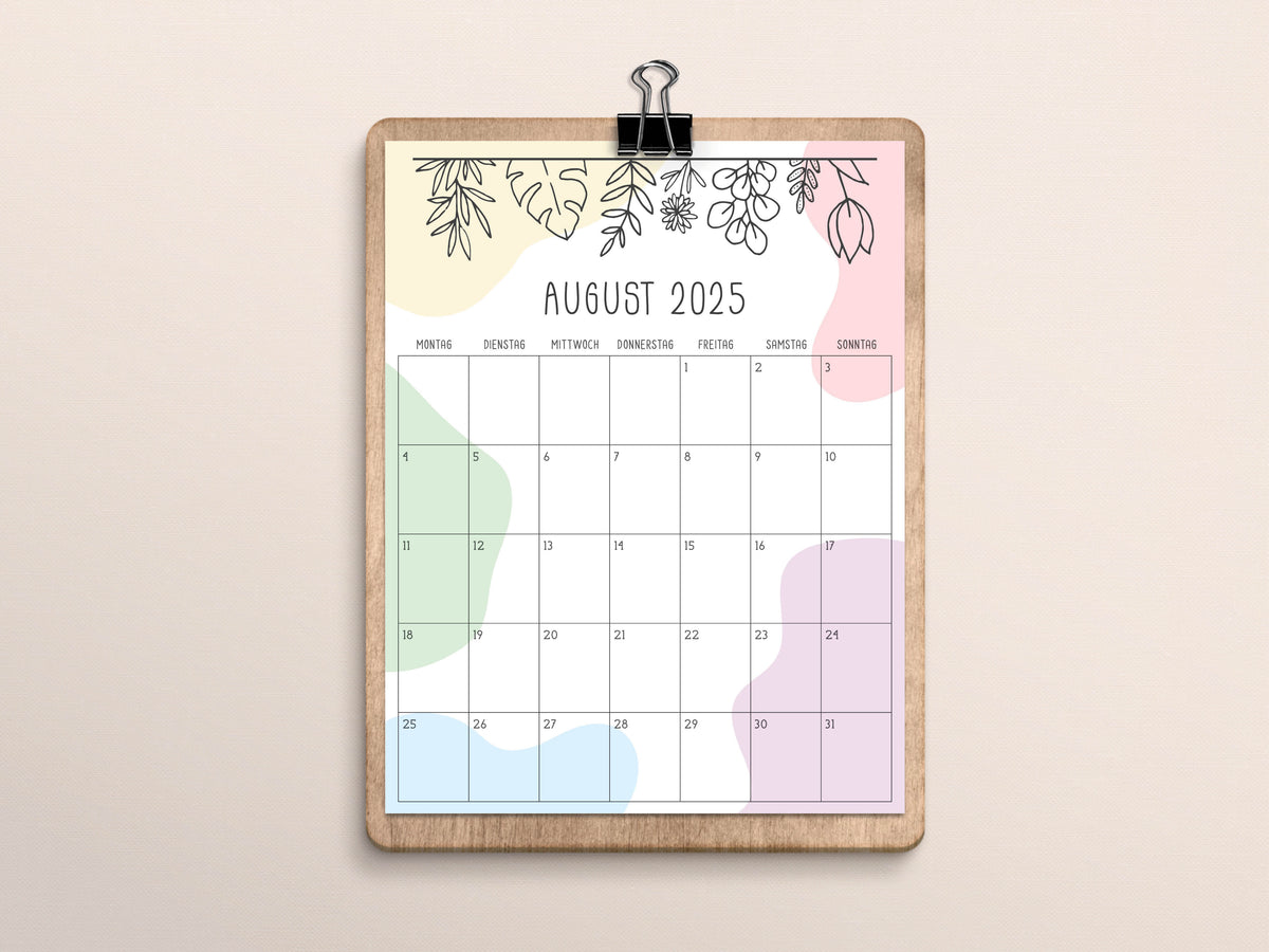 Kalender August 2025