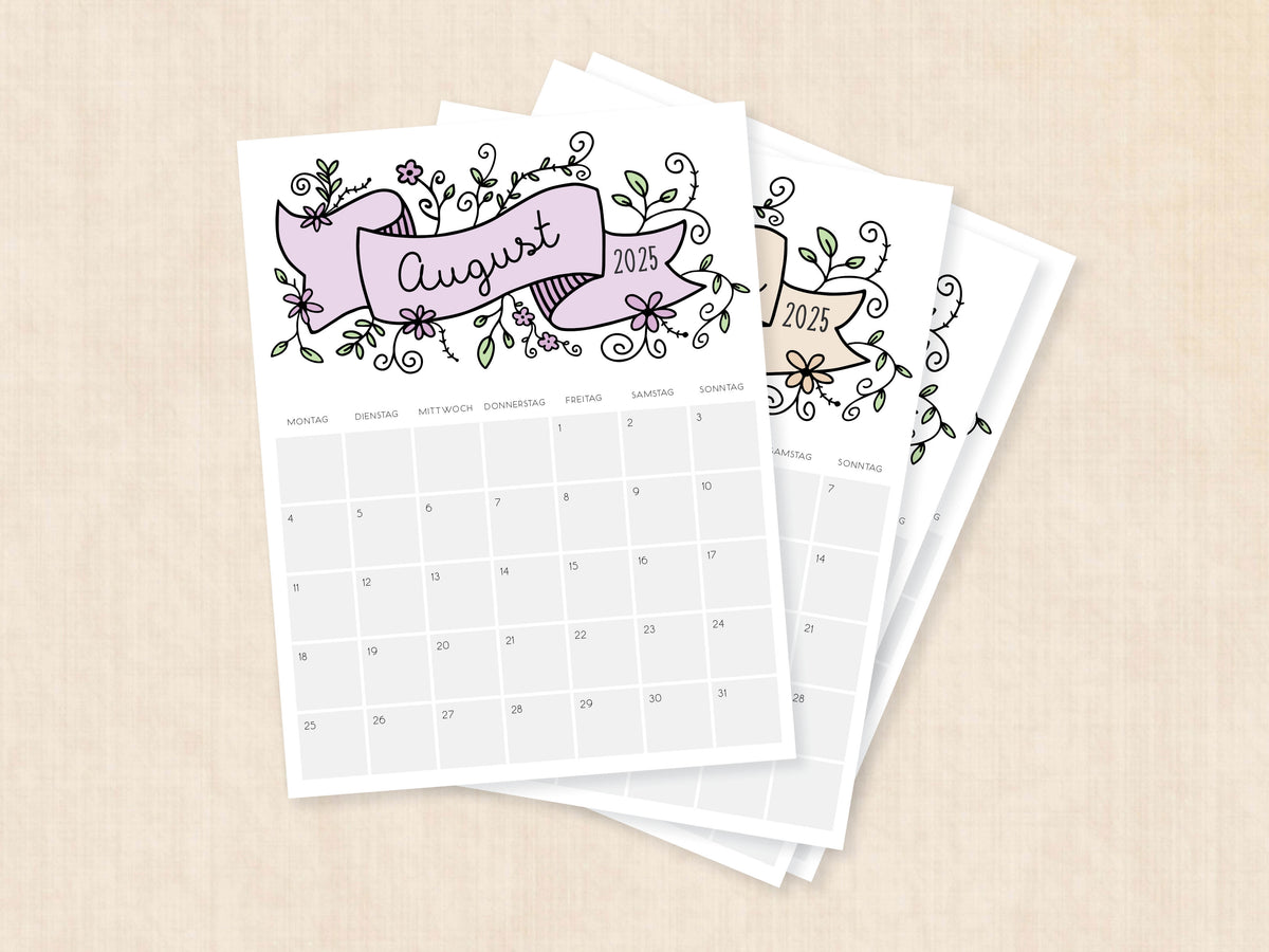 Kalender August 2025