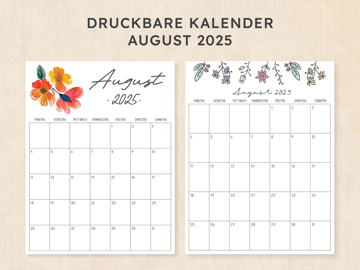 kalender august 2025