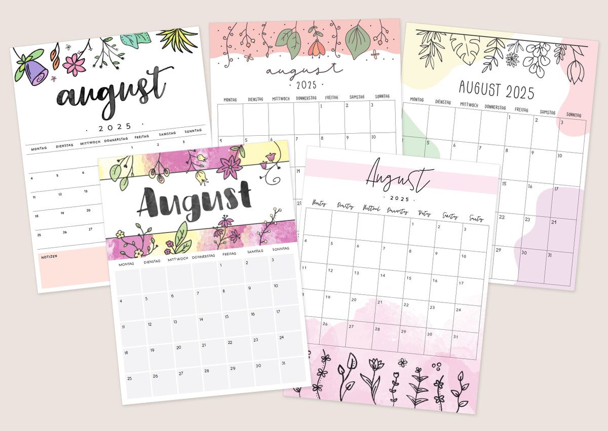 Kalender August 2025