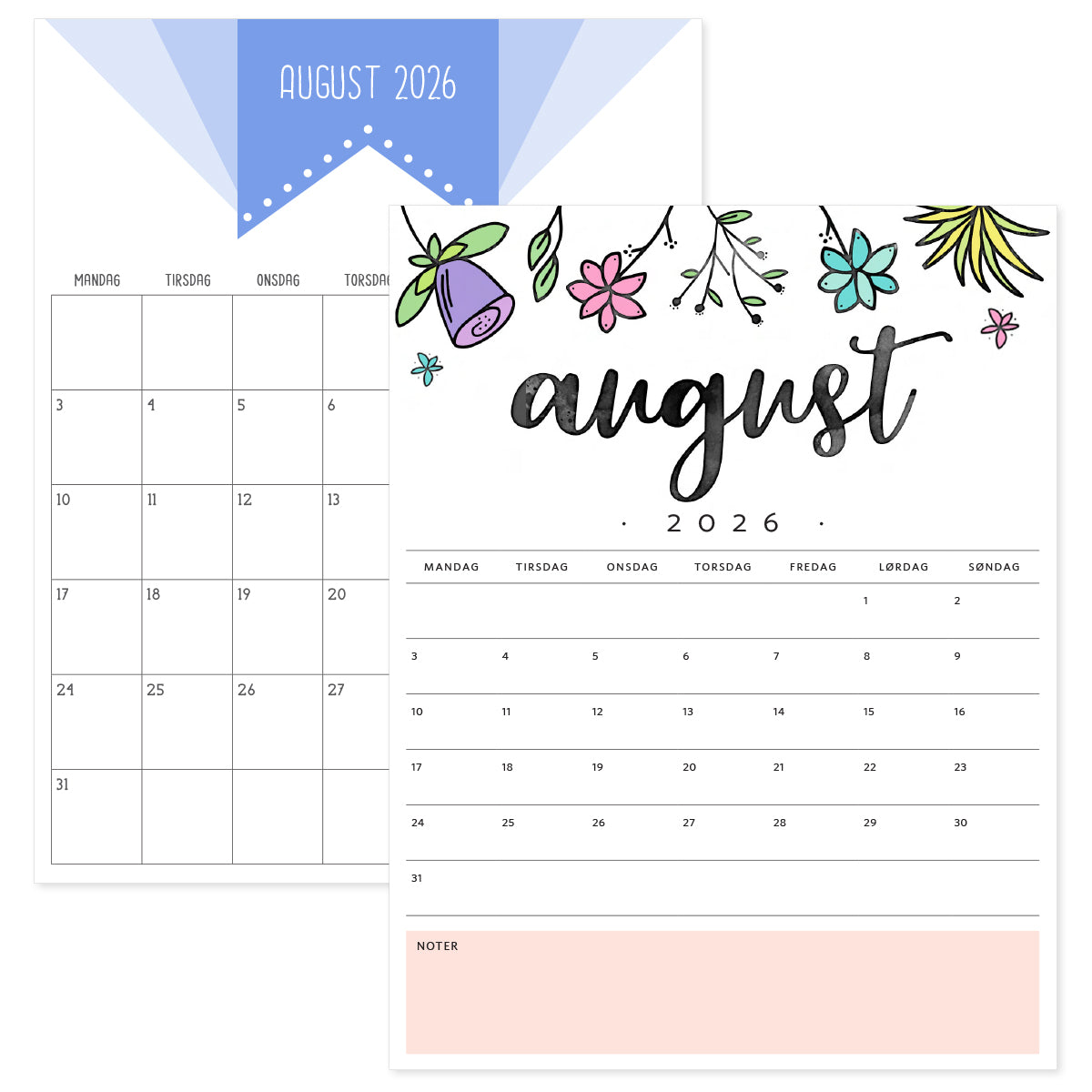 kalender dansk august 2026