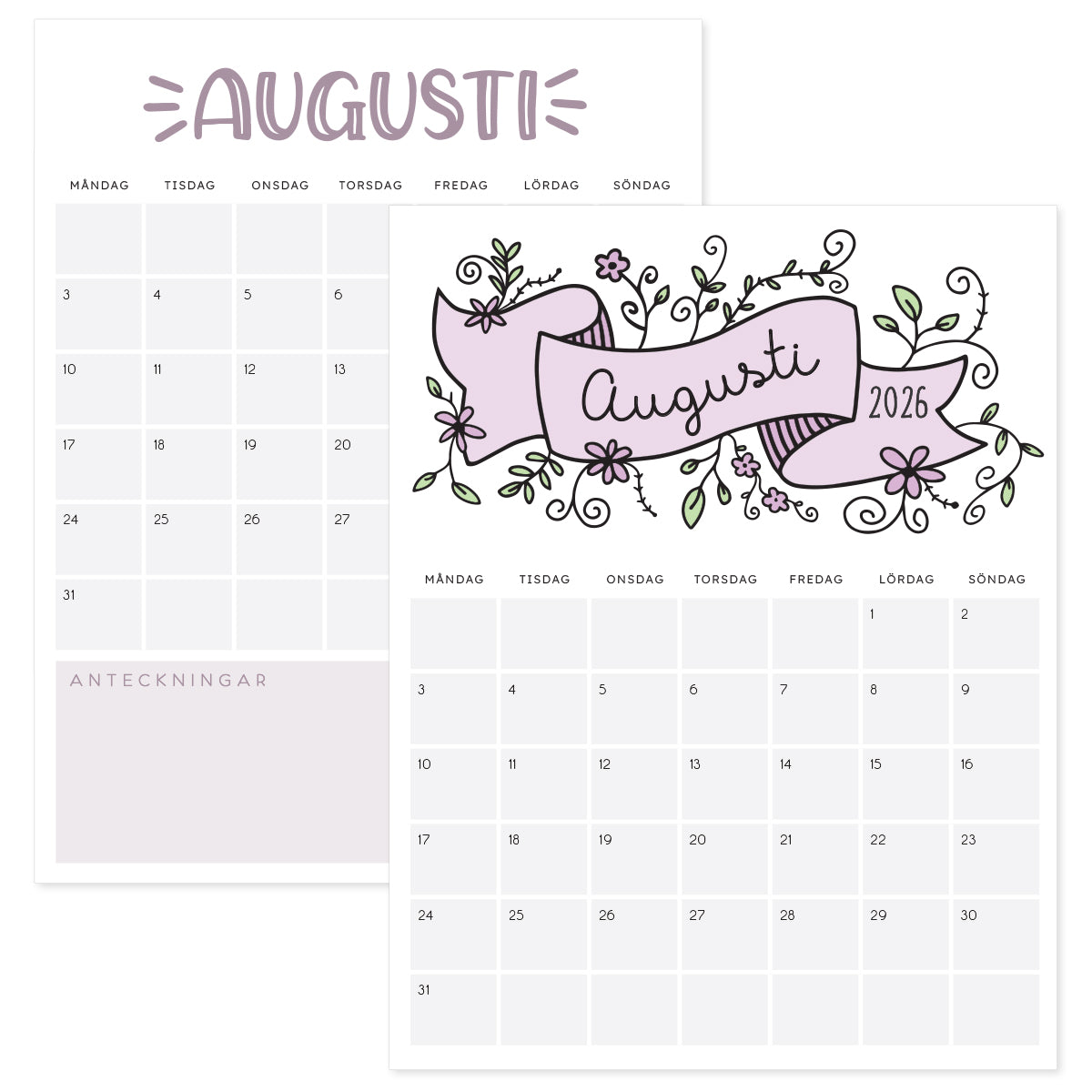 kalender augusti 2026
