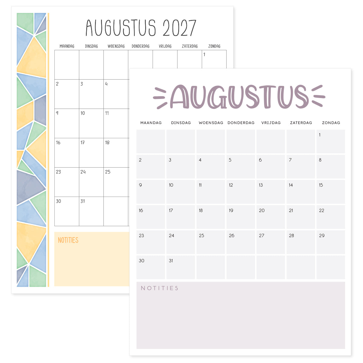 kalender augustus 2027 printen