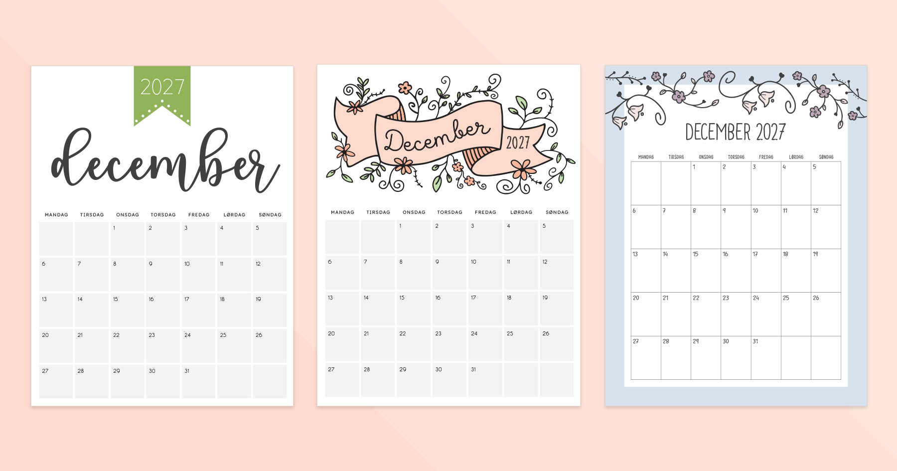 kalender december 2027 print selv