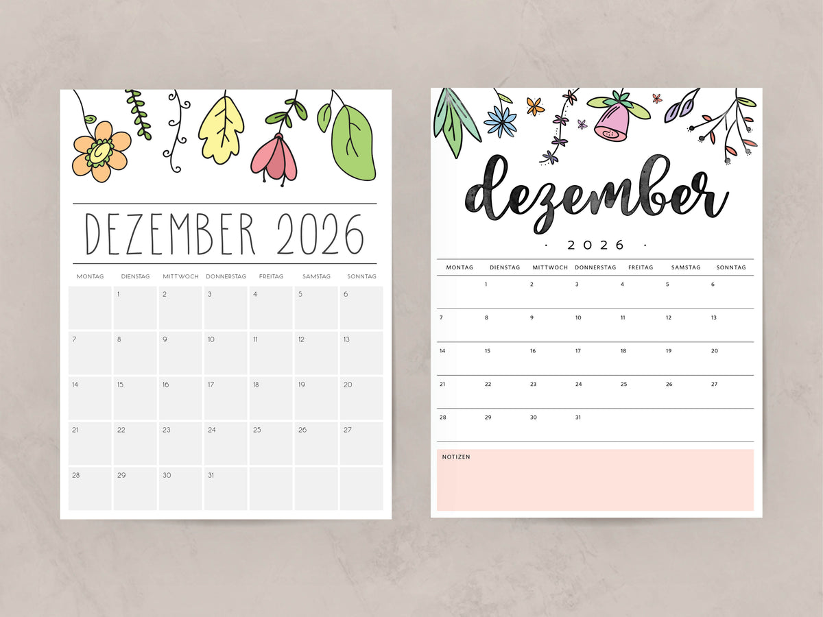 Kalender Dezember 2026