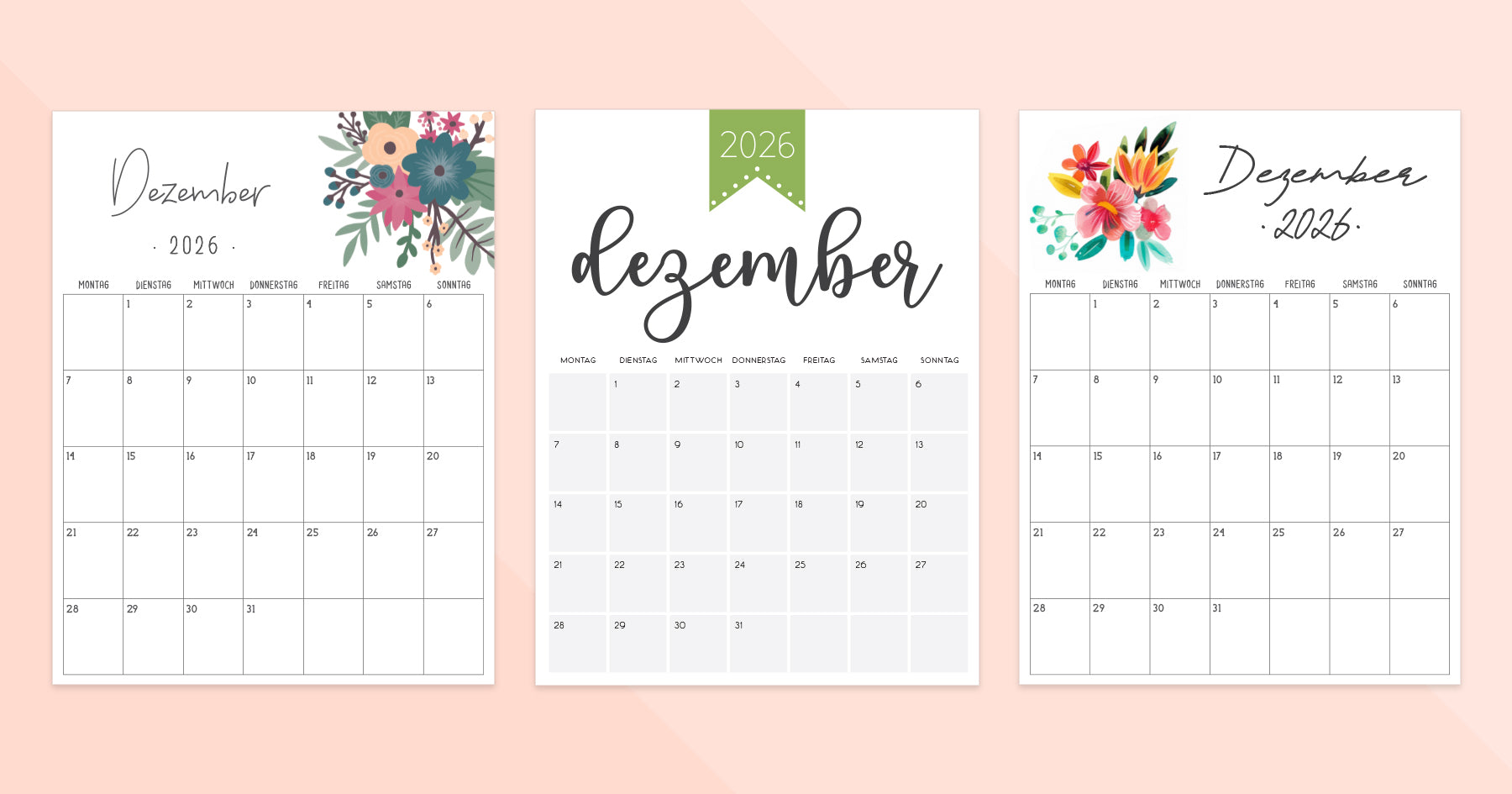 kalender dezember 2026 zum ausdrucken