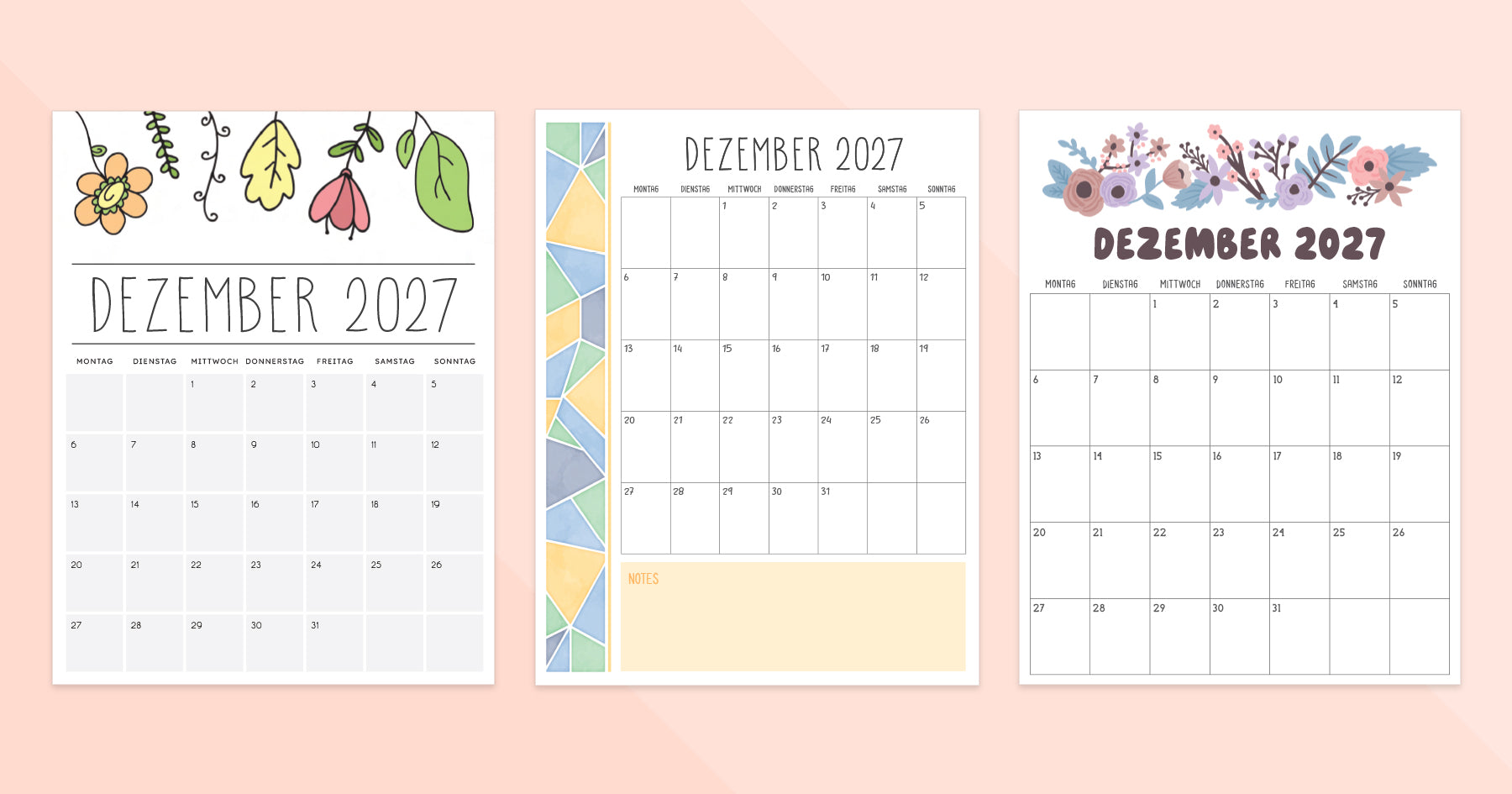 kalender dezember 2027 zum ausdrucken
