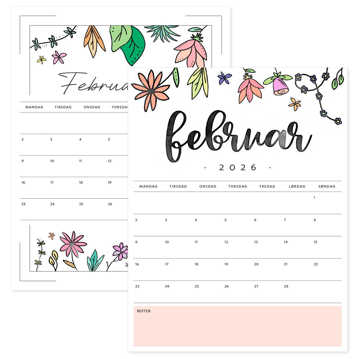 kalender dansk februar 2026