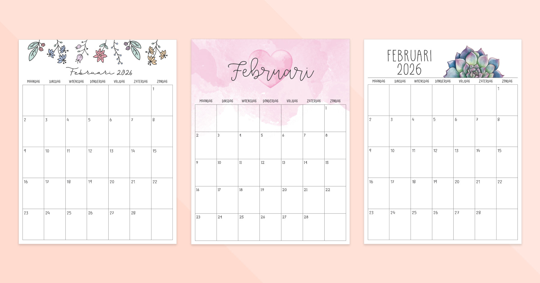 kalender februari 2026 nederlands