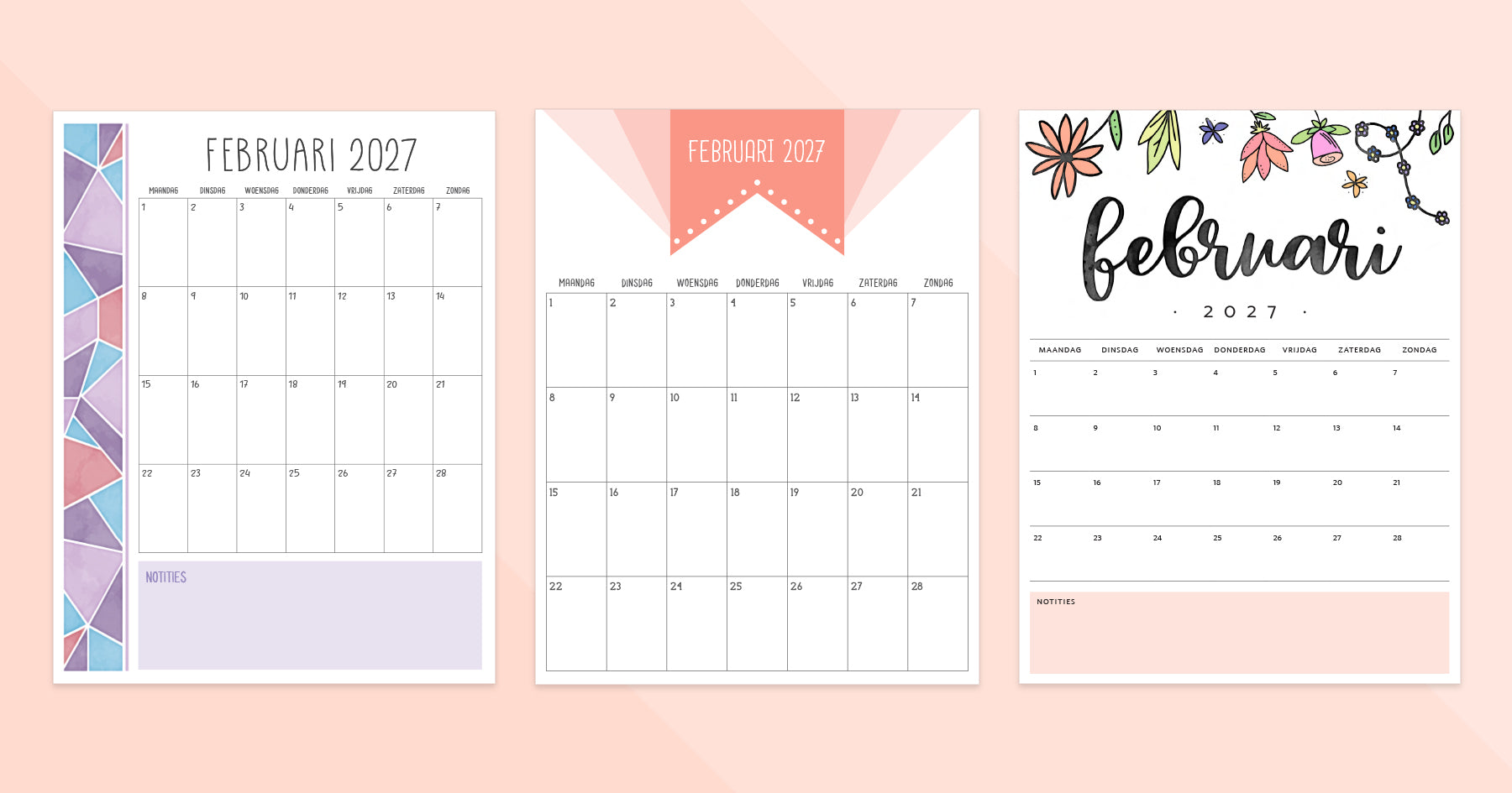 kalender februari 2027 afdrukken