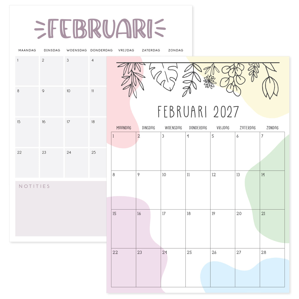 kalender februari 2027 printen