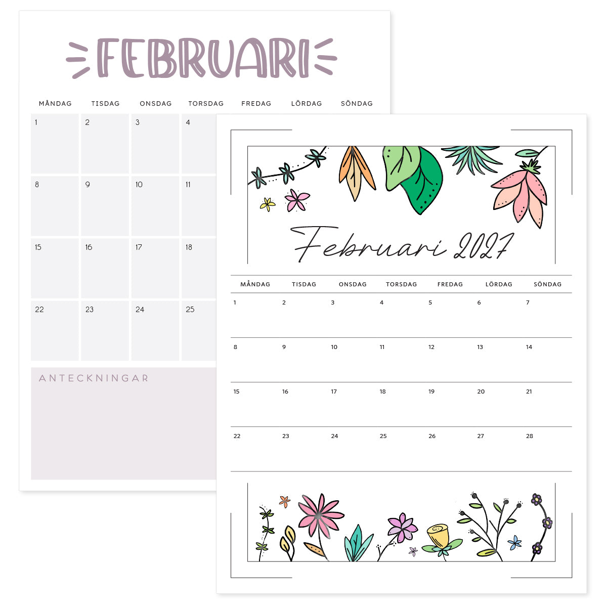 kalender februari 2027