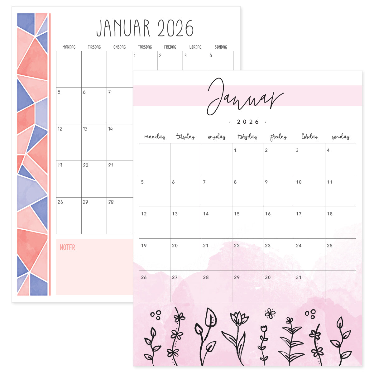 kalender dansk januar 2026