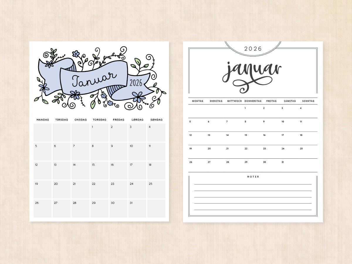 kalender januar 2026 