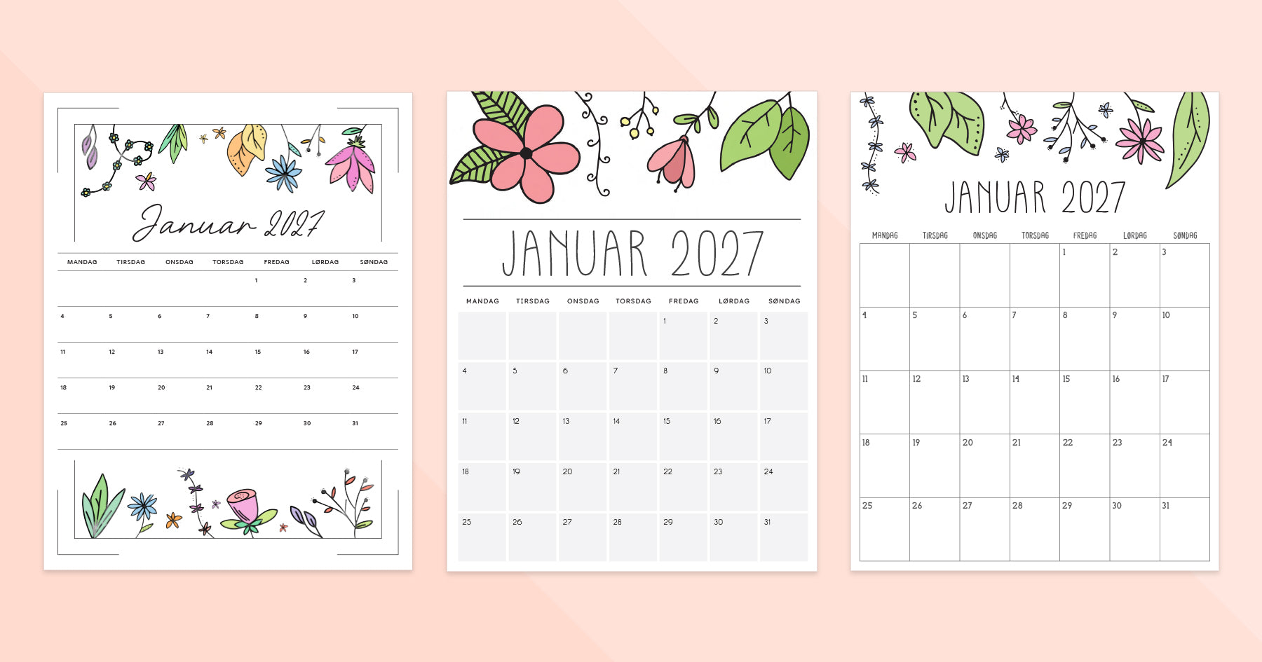 kalender januar 2027 print selv