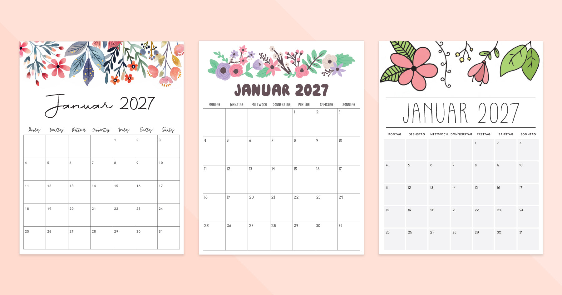 kalender januar 2027 zum ausdrucken