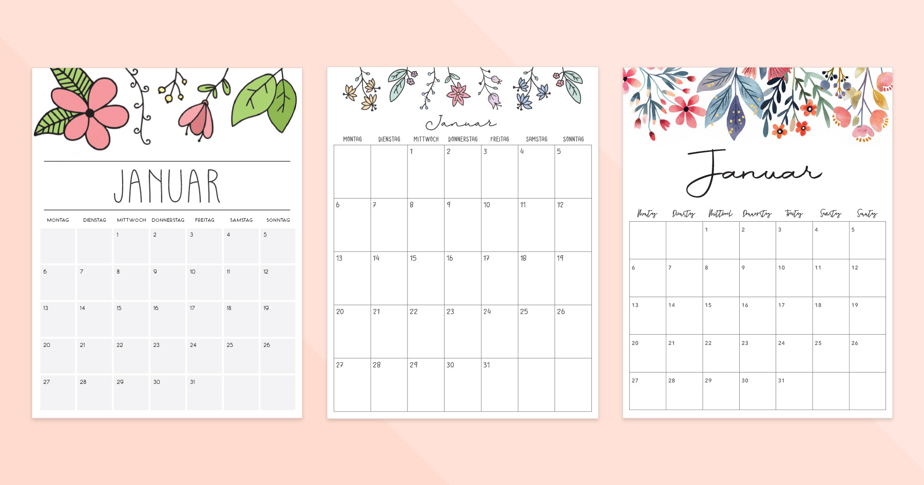 kalender januar zum ausdrucken