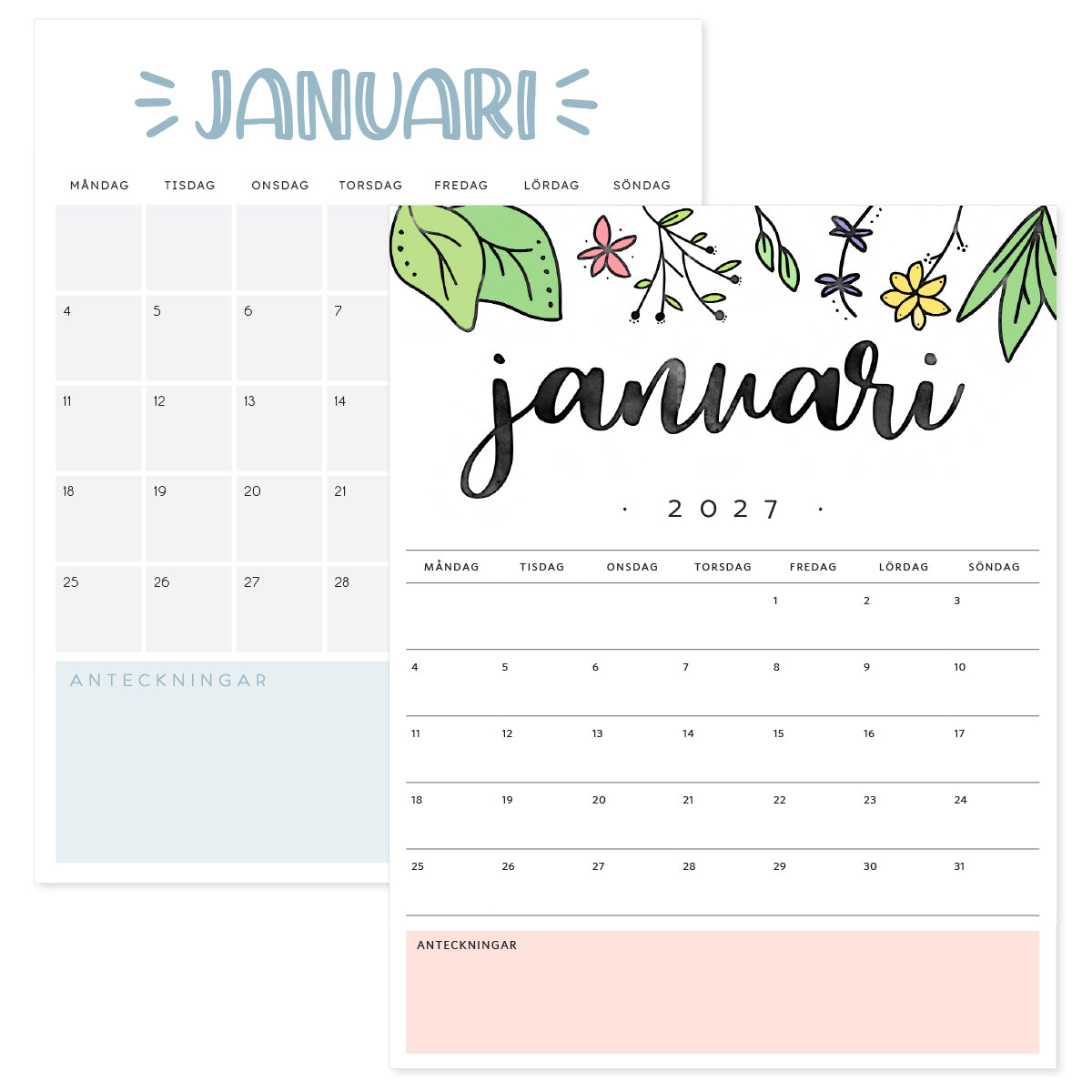 kalender januari 2027