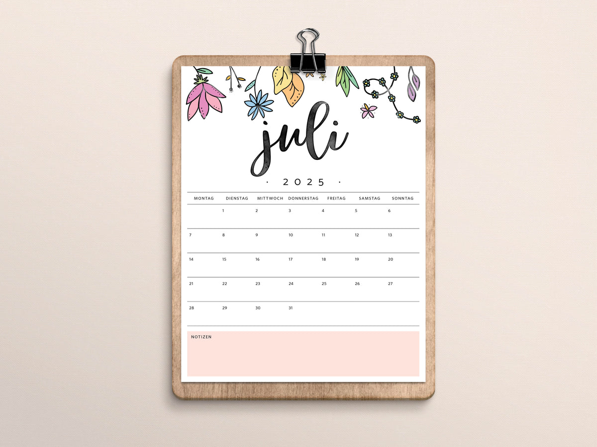 Kalender Juli 2025