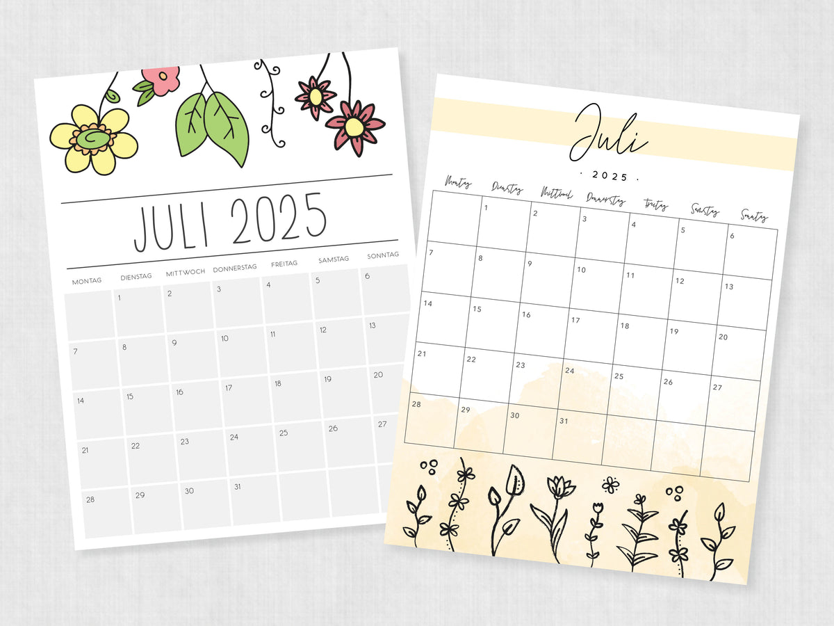 Kalender Juli 2025