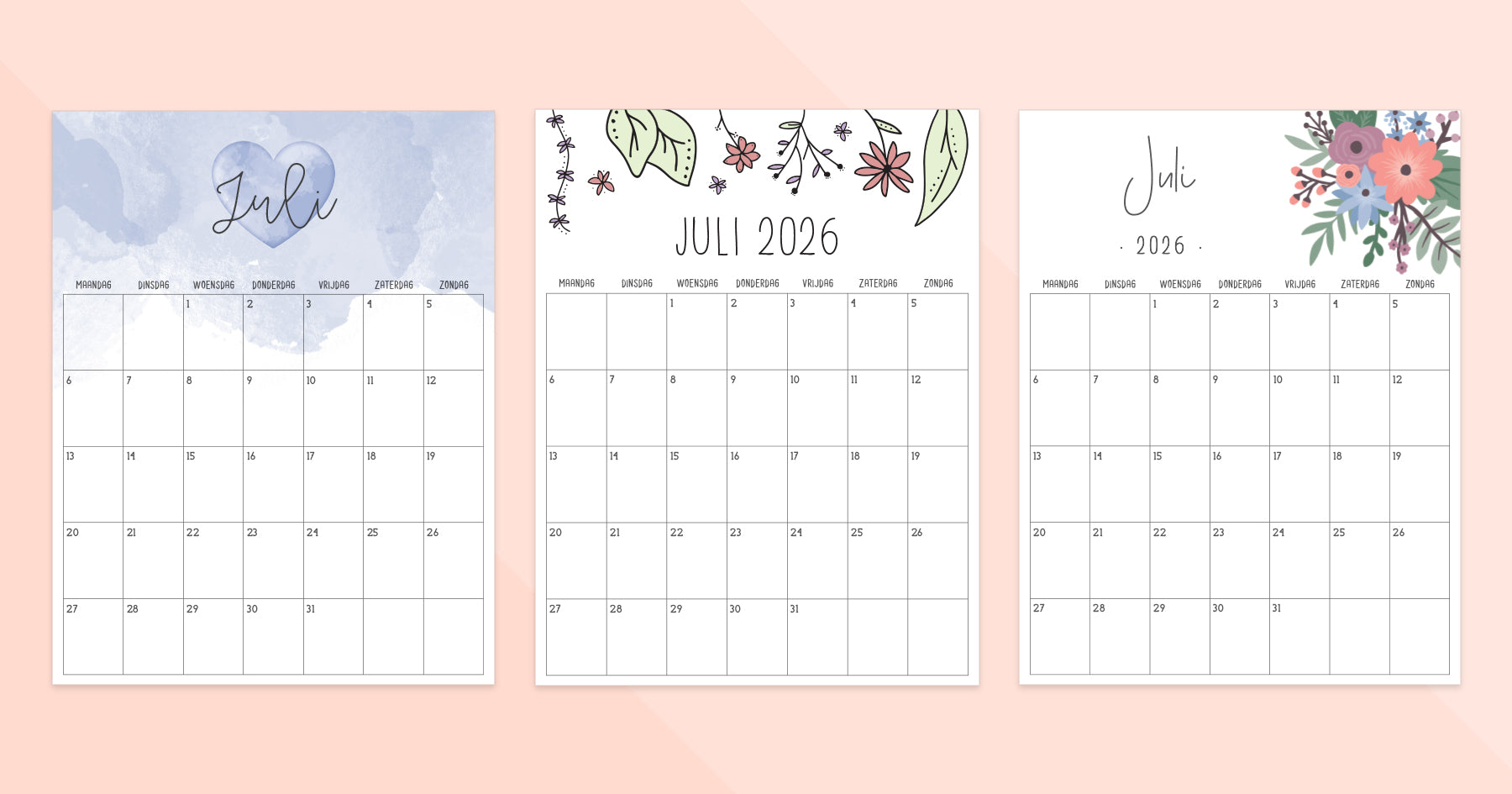 kalender juli 2026 afdrukken