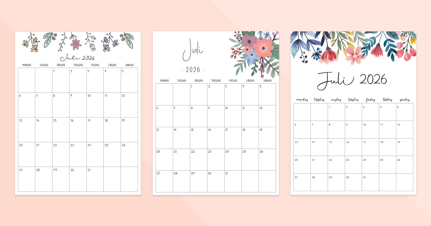 kalender dansk juli 2026