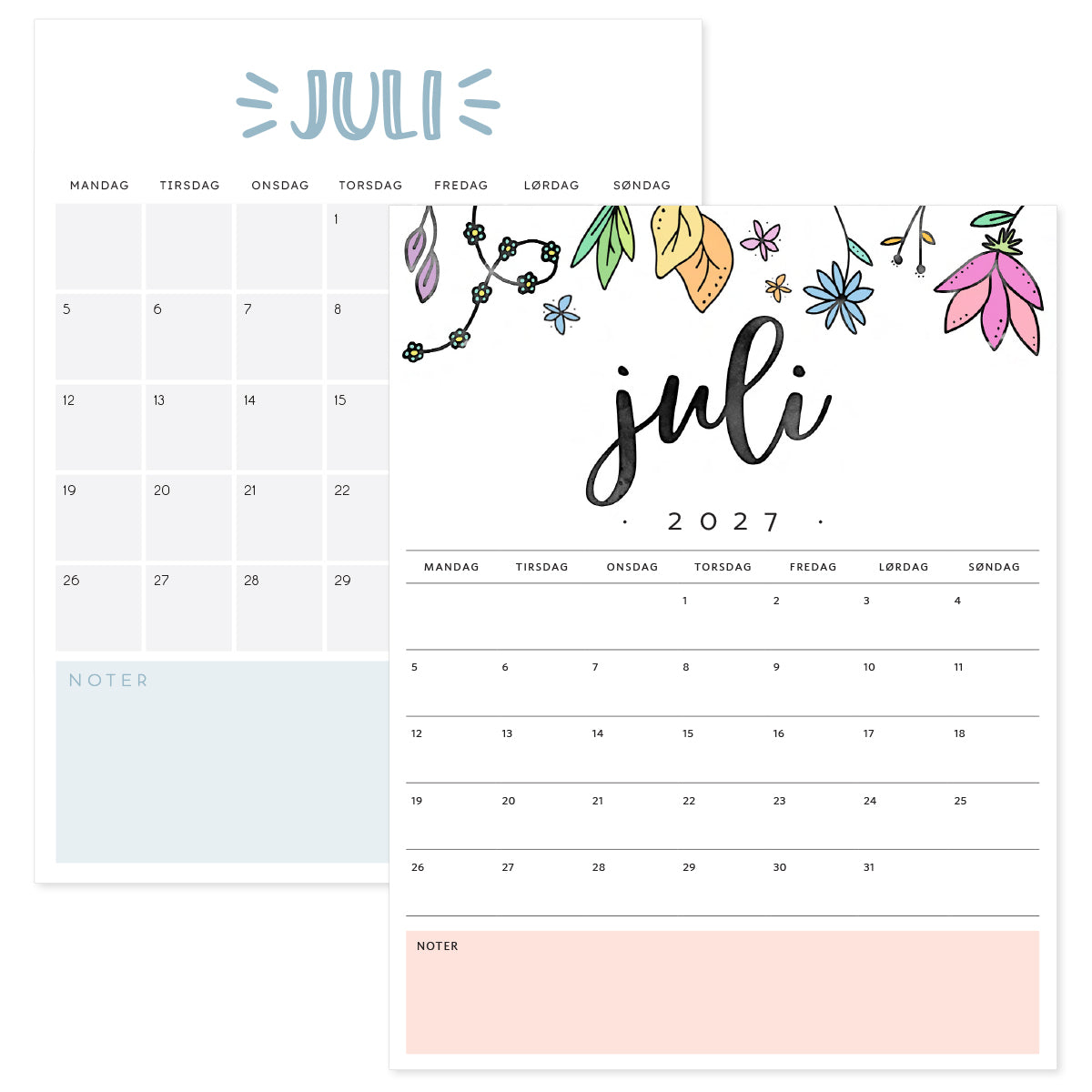 kalender juli 2027