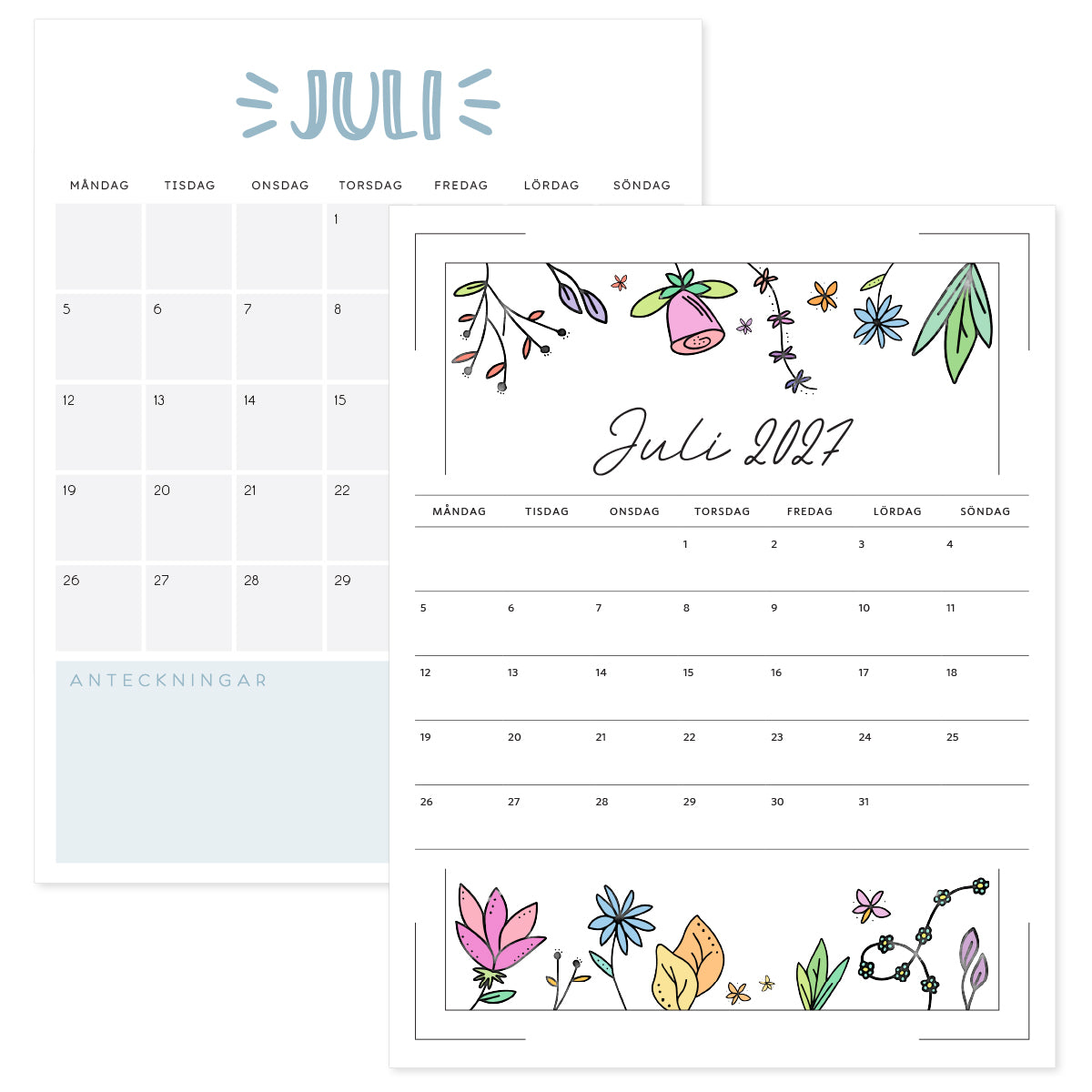 kalender juli 2027