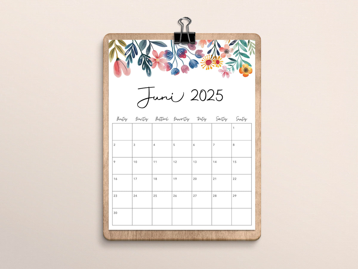 Kalender Juni 2025