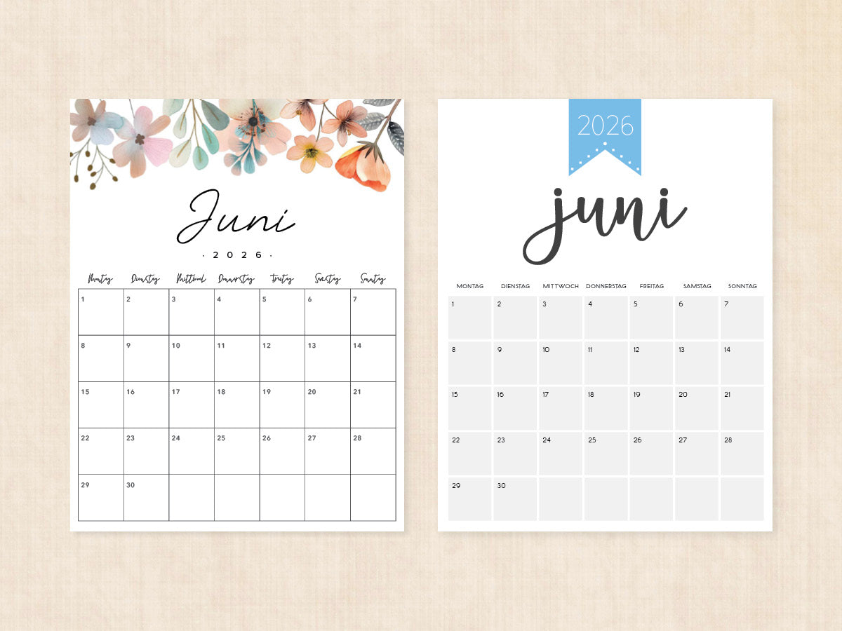 kalender juni 2026 deutsche