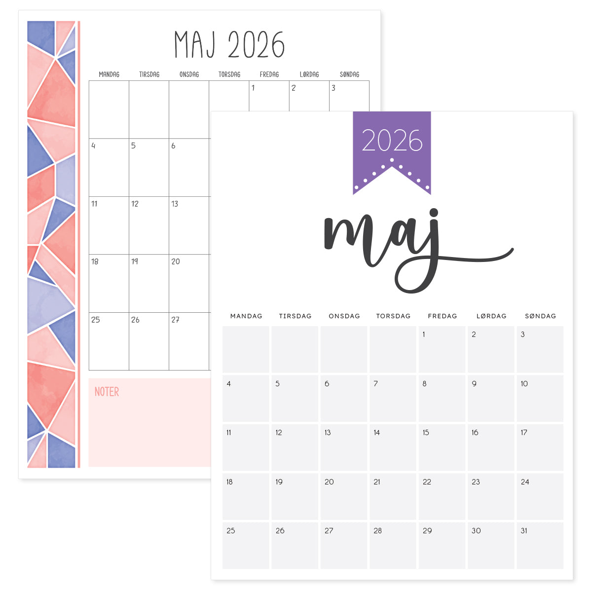 kalender dansk maj 2026