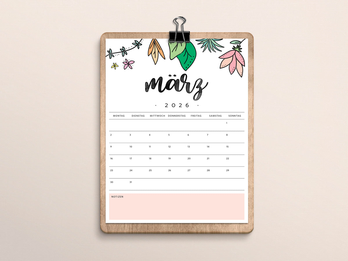 kalender märz 2026