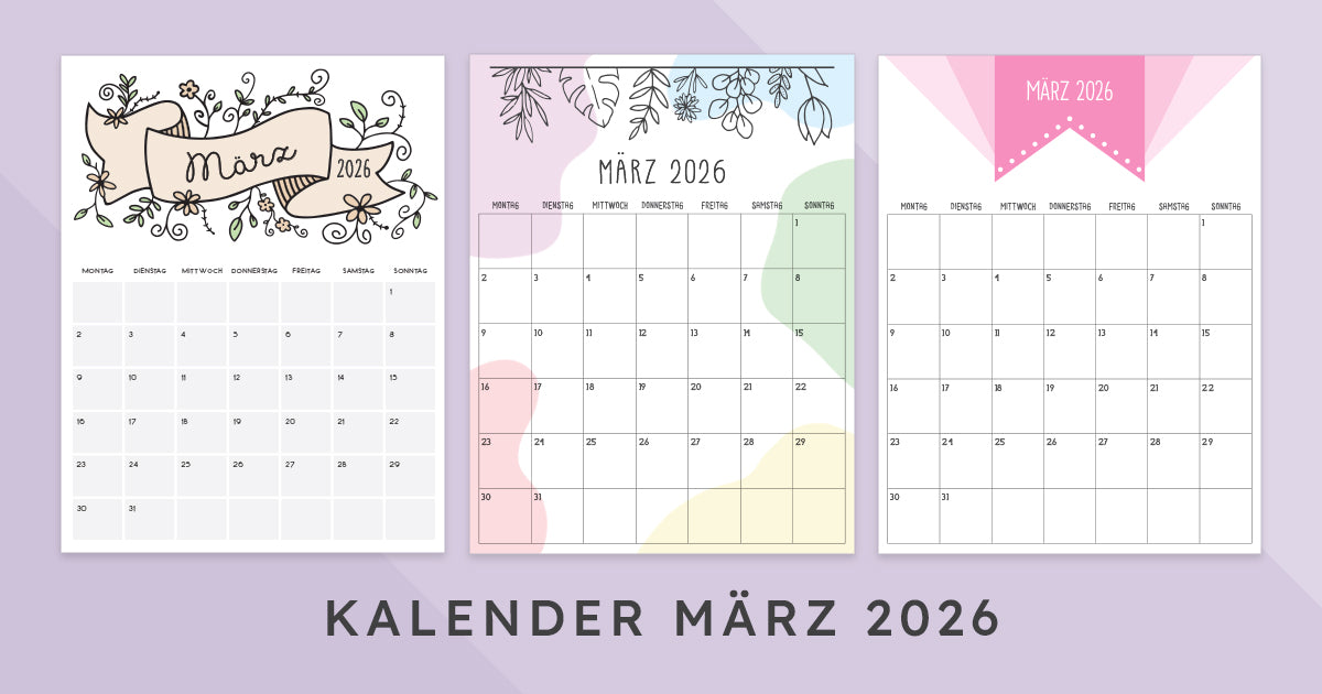Kalender März 2026