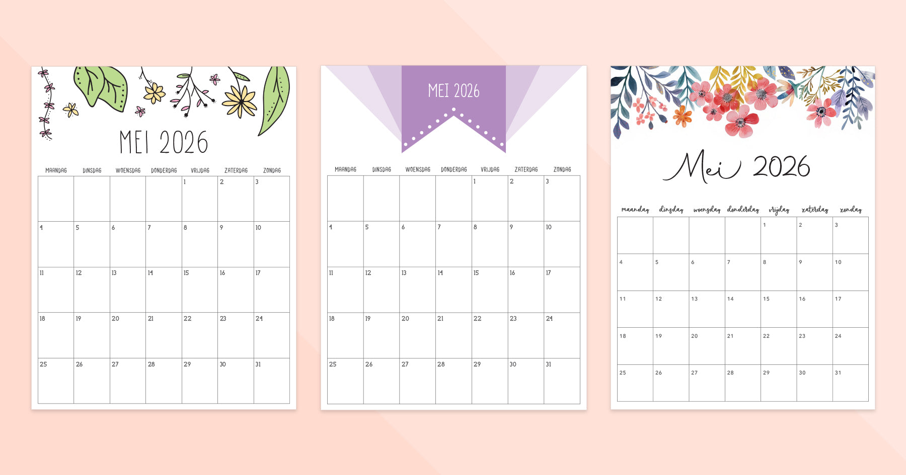 kalender mei 2026 nederlands