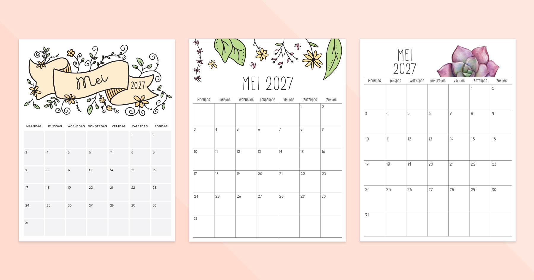 kalender mei 2027 afdrukken