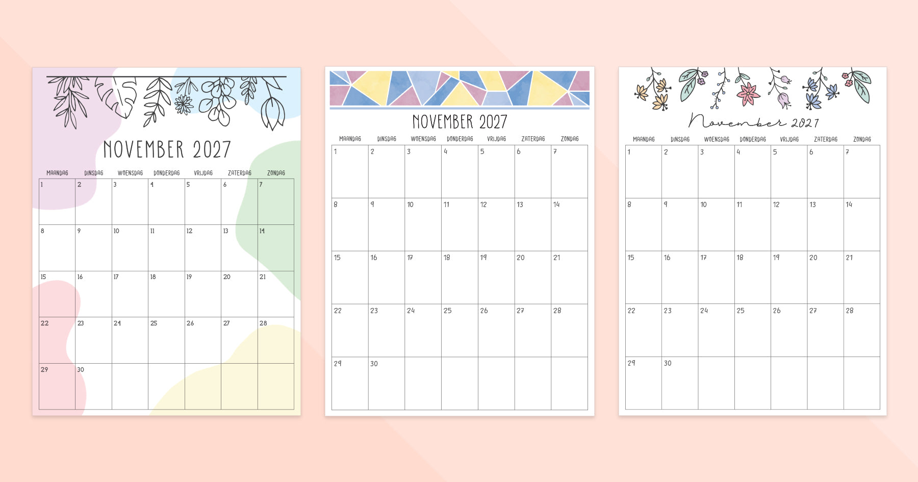 kalender november 2027 afdrukken