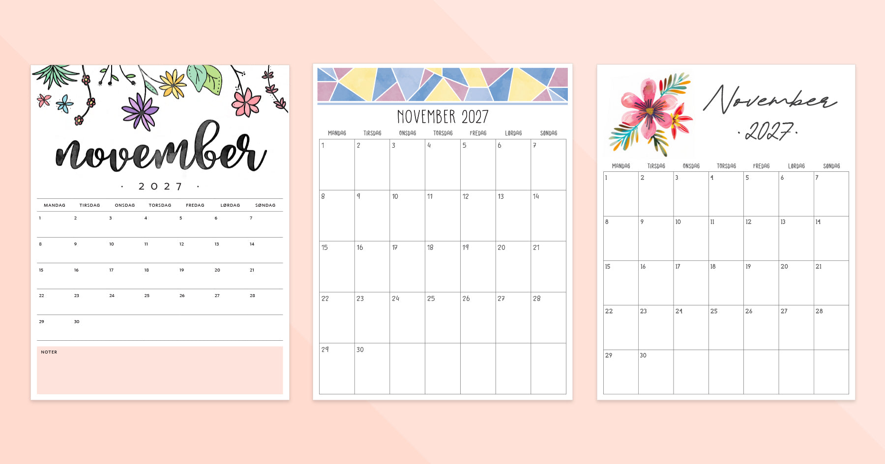 kalender november 2027 print selv