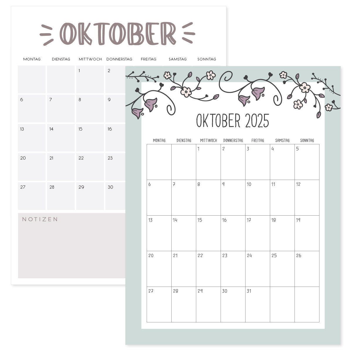 kalender oktober 2025