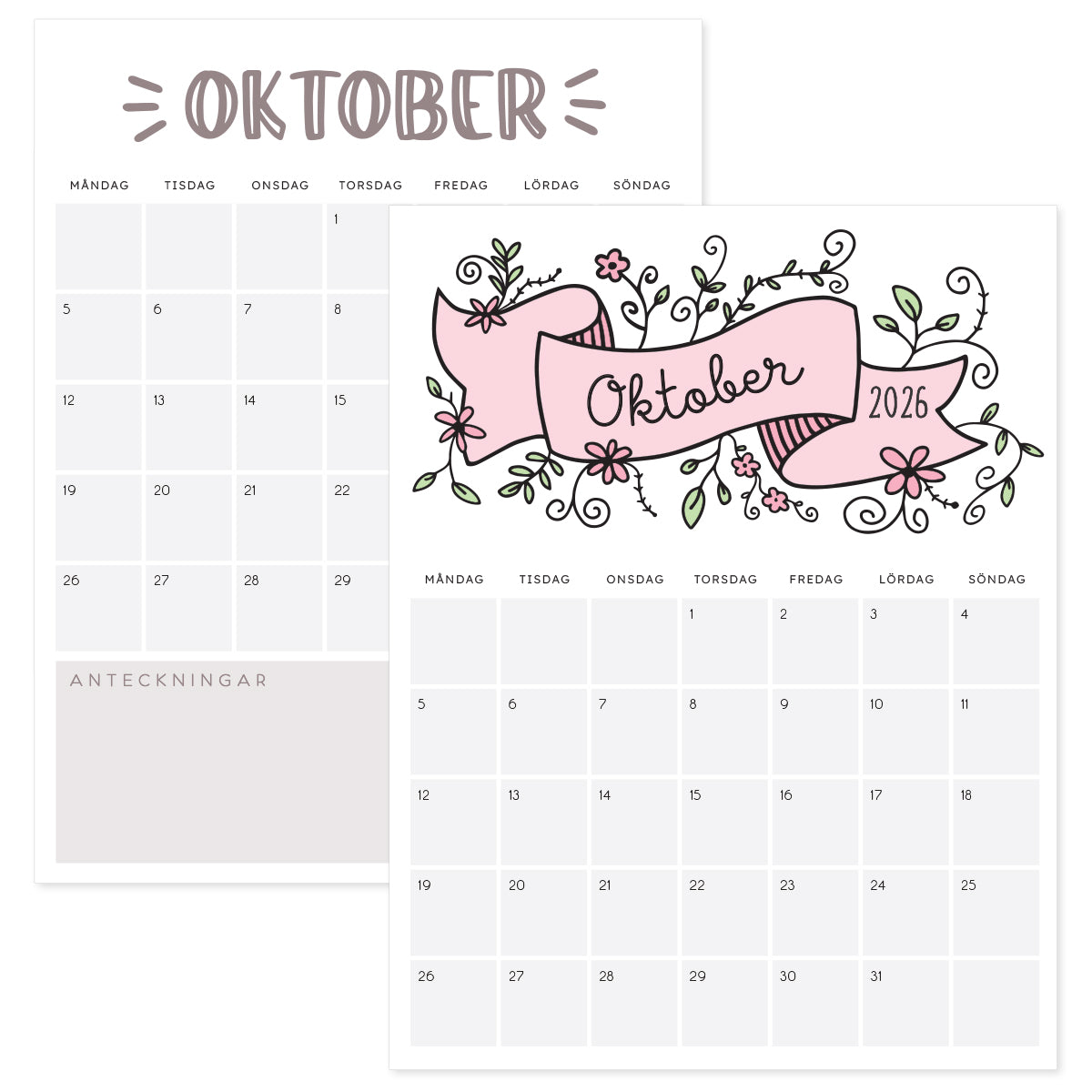kalender oktober 2026