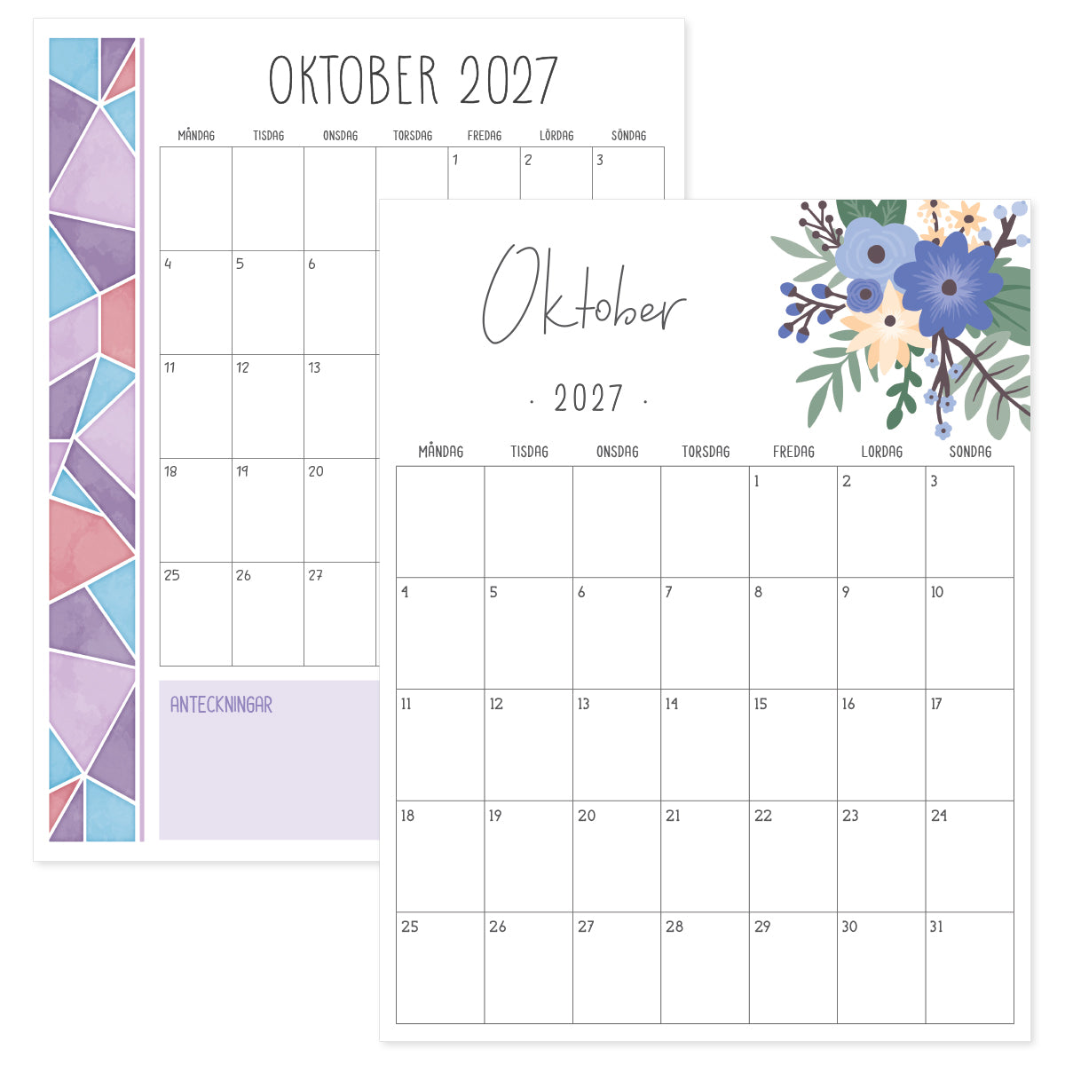 kalender oktober 2027