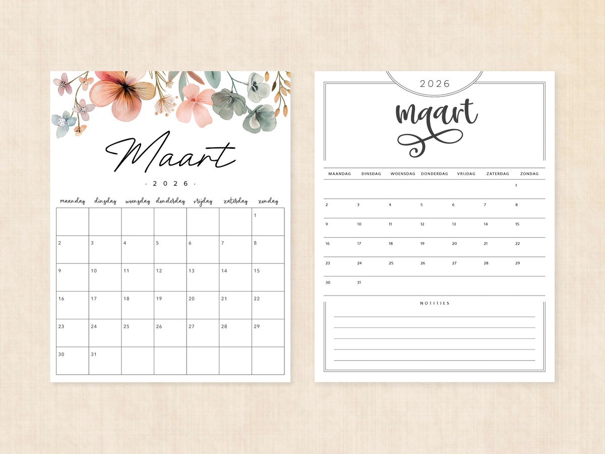 kalender pdf maart 2026