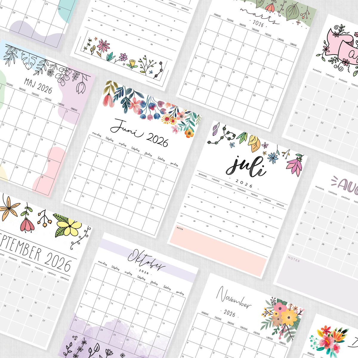 kalender print selv pdf