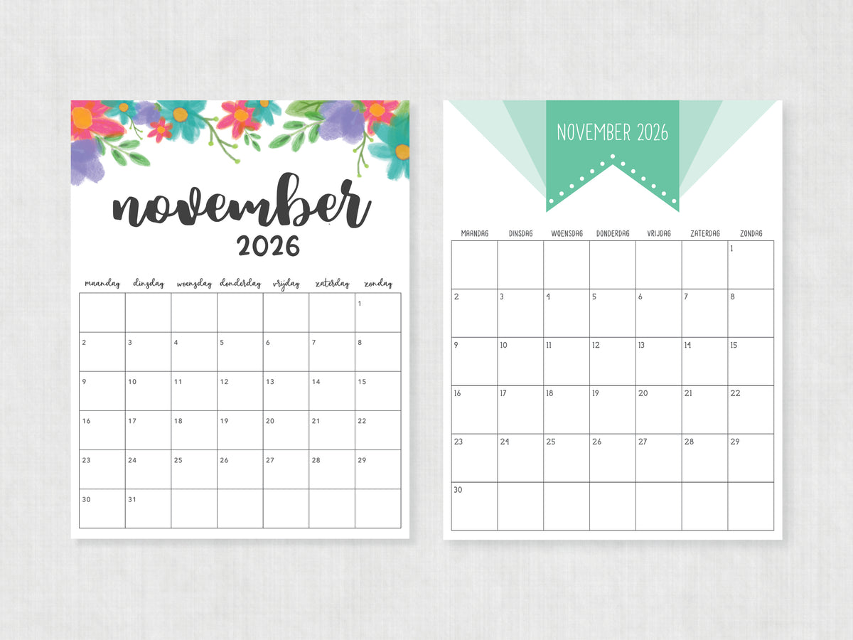 kalender printen november 2026