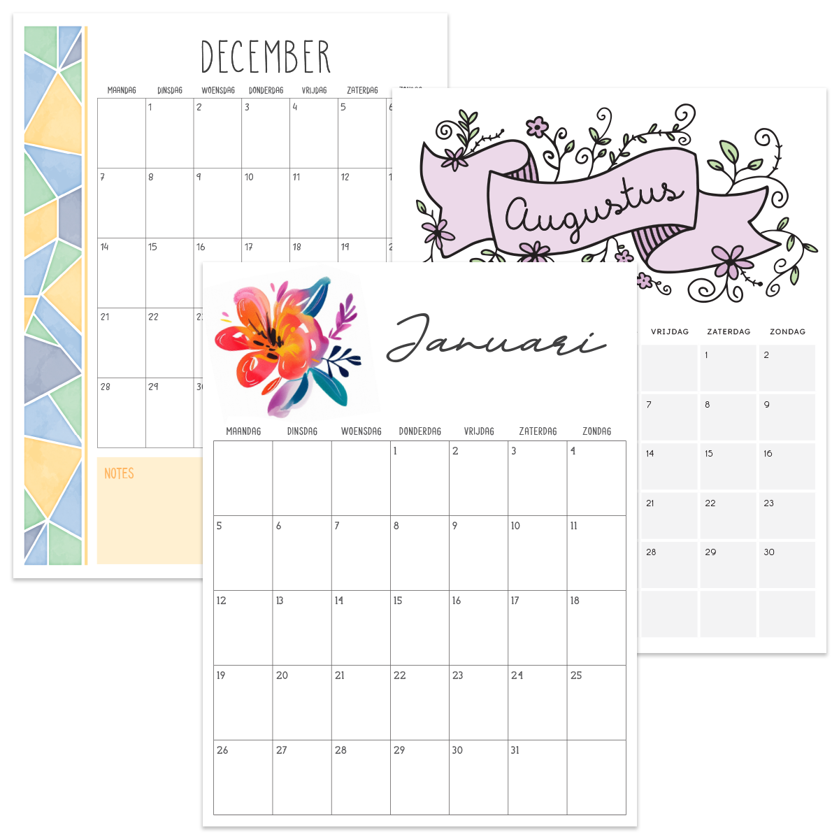 kalender printen pdf