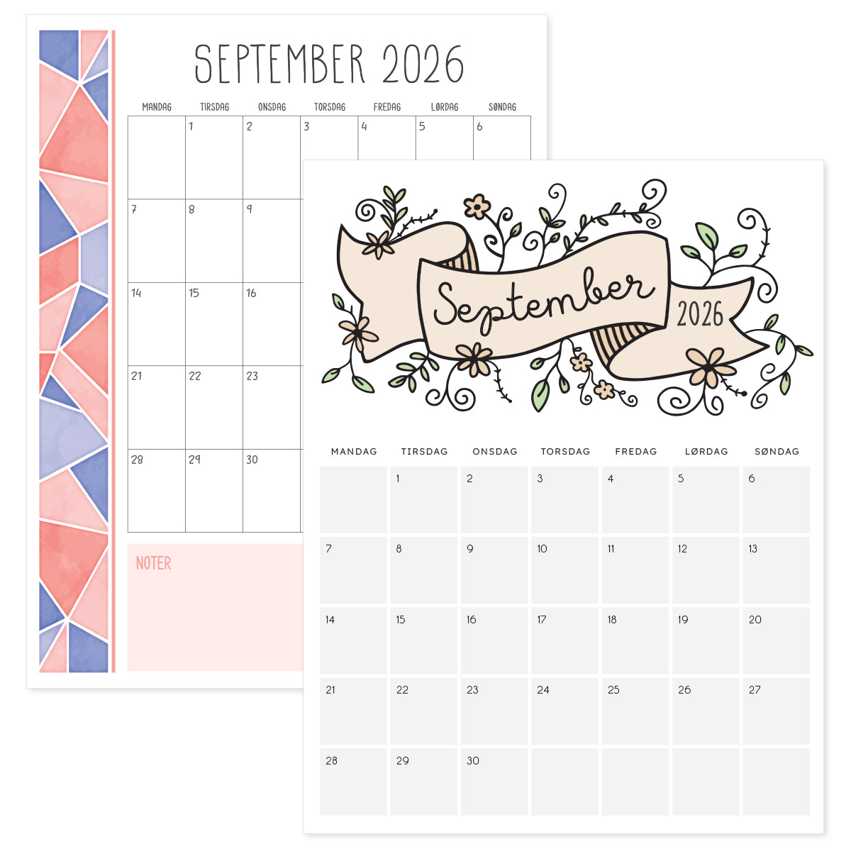 kalender dansk september 2026